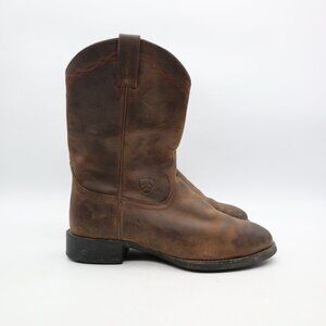 Ariat Heritage Roper Boots Men's Size7 EE  Distressed Brown Pull On 10002284